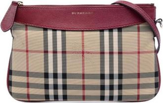 Burberry Pre-owned Canvas Shoulder Bag - Dames - Vintage Schoudertas - Beige - ONE Size - Leer - Vintage