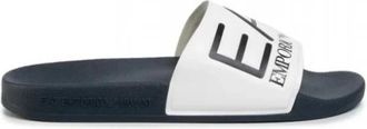 Emporio Armani Slippers met oversized logo - Heren - Sandalen - Wit - 42 EU - Schoenen