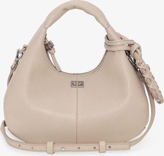 Ganni Light Grey Mini Hobo Bag