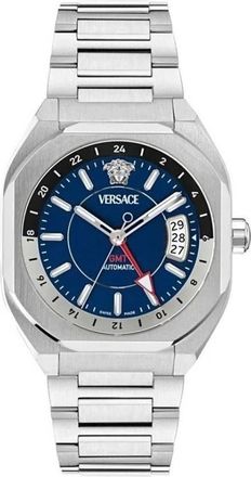 Versace V-Contempo GMT Automatic Blue Dial Mens Watch VE0I00225