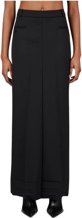 Balenciaga Hoge Taille Wol-Crepe Maxi Rok - Dames - Maxi Rokken - Zwart - 2XS - Wol - Rokken