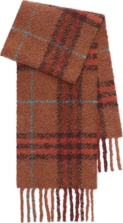 Burberry Check Alpaca Wolmix Boucl&eacute; Sjaal - Dames - Wintersjaals - Bruin - ONE Size - Wol - Accessoires