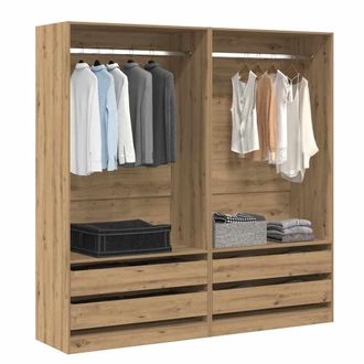 Berkfield Home Wardrobe Artisan Oak 100x50x200 cm Engineered Wood in Brown | Size: 100 x 50 x 200 cm