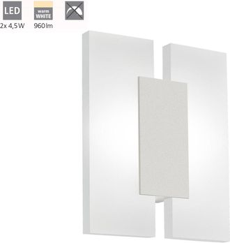 Eglo Plafoniera Minimal Metrass 2 Alluminio Nichel Satinato 2 Luci Led Integrato 4,5w