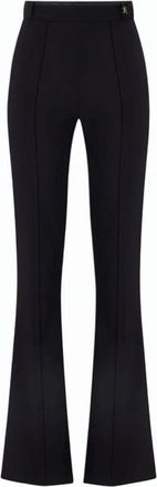 Elisabetta Franchi Stretch Crepe Logo Detail Trousers