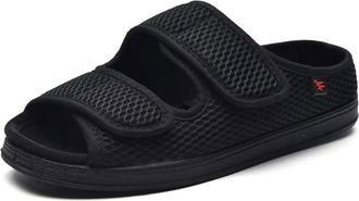 Generic Mens Women Extra Wide Fit Sandals for Swollen Feet Diabetic Shoes Open Toe Slippers Adjustable Breathable Orthopedic Footwear (black, Adult, Men, 8, N