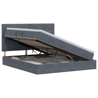 vidaXL Letto Con Contenitore E Materasso Grigio Scuro 140 X 190 Cm Vidaxl