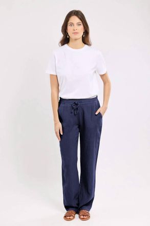 Armor Lux Drawstring Linen Pant In Seal
