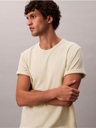 Calvin Klein Mens Cotton Combed Rib Classic T-Shirt - Neutral - 2XL