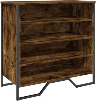 vidaXL Vidaxl - Zapatero de madera de ingeniería roble ahumado 80x38x78 cm