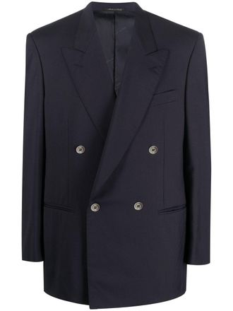 Pierre Cardin 1990s double-breasted wool jacket - men - Wool/Bemberg - 52 - Blue