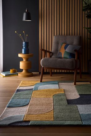 ORIGINS Retro Deco Blue | Size: 200 cm x 290 cm