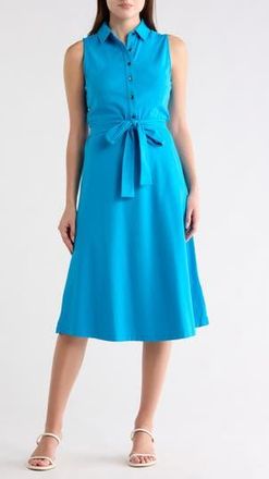 DKNY Tie Waist Shirtdress in Peacock at Nordstrom Rack, Size X-Large