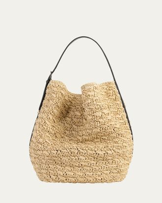Toteme Belted Paper Raffia Tote Bag