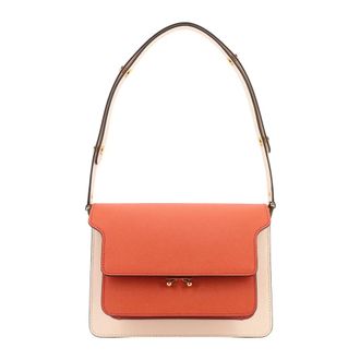 Marni Shoulder Bags, female, Yellow, ONE SIZE, Fashionable Leather Shoulder Bag with Bellows Detail