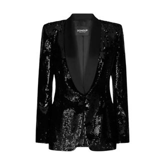 Dondup Jassen, Dames, Zwart, S, Satijn, Hw 25 Sequin Blazer