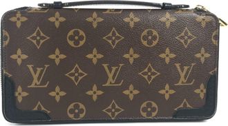 Louis Vuitton Monogram Black Brown Monogram Leather Pouch (Pre-Owned)