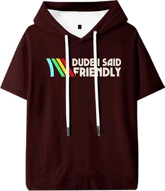 Generic ARC Raiders Dude I Said Friendly Hooded T-Shirts Unisex Short Sleeve Tee Casual Clothes (3XL,Brown)