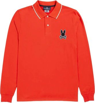 Psycho Bunny Polo Patchin con coniglio in ciniglia - Arancione