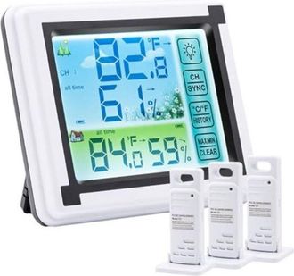 OEM Estaci&oacute;n Meteorol&oacute;gica Inal&aacute;mbrica Para Exteriores Con Sensor - Funciona Con 8 Pilas Aaa - Blanca