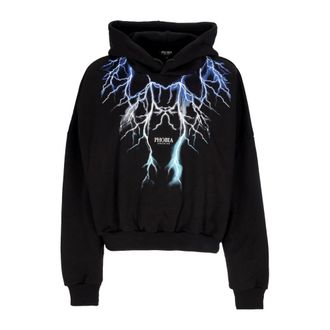 Phobia Archive Lightning Crop Hoodie - Dames - Hoodies - Zwart - M - Katoen - Hoodies & sweatvesten