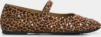 Pedro Garcia Anica Leopard Print Suede Mary Janes