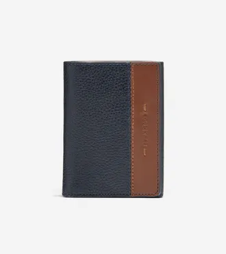 Cole Haan Mens Two Tone Z-Fold Wallet - Blue