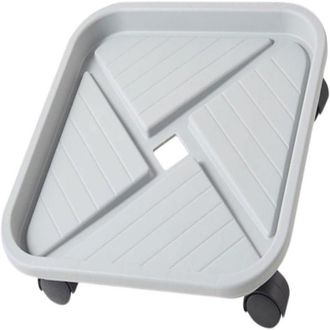 OEM Soporte Para Macetas Cuadrado M&oacute;vil 20 Cm Gris Pl&aacute;stico Resistente Ruedas 360&deg; Bandeja Recogegotas Interior Exterior