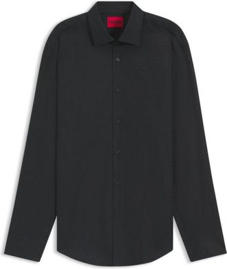 HUGO BOSS Slim-fit shirt in cotton with logo jacquard