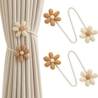 No Brand Lazos Flexibles Para Cortinas, Lazos Para Cortinas Florales, 2 Elegantes Soportes Para Cortinas Diy, Soportes Decorativos Para Ventanas Para La Decora