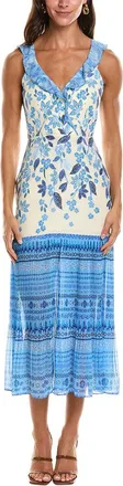 Saloni Saloni Amy Crepe De Chine Silk-Blend Georgette Dress
