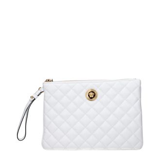 Versace Blauwe Leren Clutch Tasche