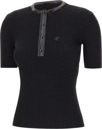 Courr&egrave;ges T-Shirts - Dames - T-shirts - Zwart - S - Tops