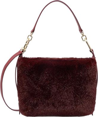 Furla Tonie Mini Hobo - Dames - Tassen - Rood - Maat: ONE Size Leer