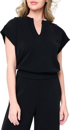 Gibsonlook Cloud Scuba Knit Top in Black at Nordstrom, Size X-Small