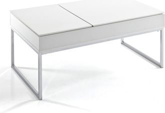 Oresteluchetta Mesa elevable mdf blanco y metal cromado 45x110x60 cm