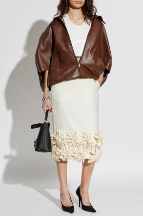 Balenciaga Wool Skirt, Womens, Cream