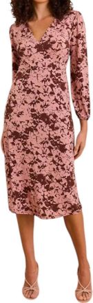 Gilli Faux Wrap Midi Dress In Chocolush