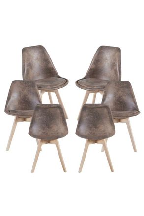 Regalos Miguel Packs Sillas Comedor - Pack 6 Sillas Synk Vintage - Marr&oacute;n Claro
