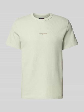 Tommy Jeans Slim Fit T-Shirt mit Strukturmuster in Schilf, Gr&ouml;&szlig;e L