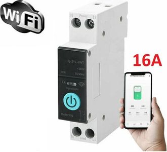 OEM Conmutador Wifi - 16 A - 230 V Ca - Riel Din 35 Mm - Cobre Pa66 Ign&iacute;fugo - 3 Modos Programaci&oacute;n - 1 Unidad