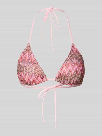 Pieces Bikini-Oberteil mit Allover-Muster in Rose, Gr&ouml;&szlig;e XS