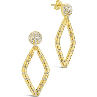 Sterling Forever Gisele Cubic Zirconia Geometric Drop Earrings in Gold at Nordstrom Rack