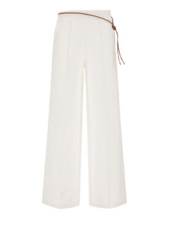 Herno Technical Jersey Wide-Leg Trousers With Pressed Crease