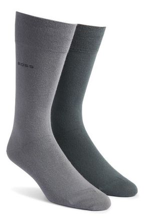 BOSS Assorted 2-Pack Solid Dress Socks in Light/Pastel Green at Nordstrom, Size 7-13