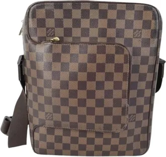 Louis Vuitton Brown Damier Canvas Ebene Leather Shoulder Bag (Pre-Owned)