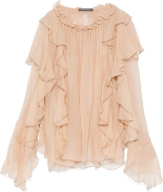 Alberta Ferretti chiffon blouse - Neutrals
