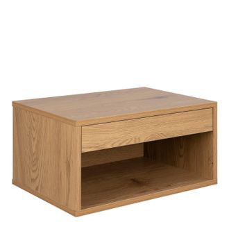 Furniture To Go Cholet Square Bedside Table with 1 Drawer in Oak in Light Oak