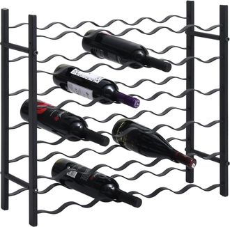 vidaXL Botellero Para 36 Botellas Hierro Negro Vidaxl
