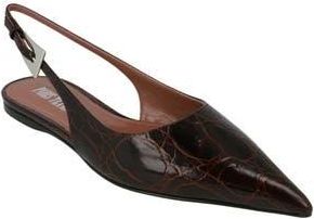 PARIS TEXAS Jessica Pointed Toe Slingback Flat in Maroon at Nordstrom Rack, Size 10Us / 40Eu